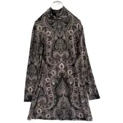 【GEORGES RECH】ペイズリー柄 ハイネック チュニック ワンピース Mのサムネイル