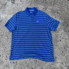 Nike ストライプ ポロシャツ 青