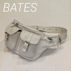 BATES ベイツ ウエストバッグ ボディバッグ ホワイトレザー 刺繍のサムネイル