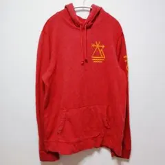 ホリスター⭐ パーカー フード 長袖 ロゴ刺繍 XL 裏起毛 ビッグサイズ 赤橙のサムネイル