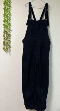 ニコアンド ワイドフレア サロペット オーバーオール free インディゴブルー