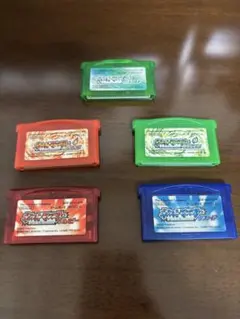 GBAポケットモンスター 5本セット+ワイヤレスアダプタ3点　(エメラルド他)