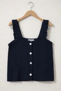 Cutie Blonde フリルショルダー ニットトップス L ブラック