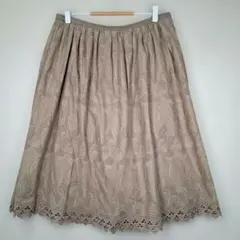 23区 刺繍レースフレアスカート ベージュ レディース44 XLのサムネイル