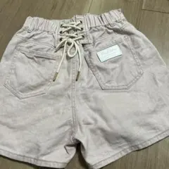 ピンクのウエストゴムショートパンツ XXS/140