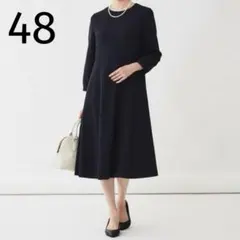 新品・未使用】アンタイトル 袖レースドレスワンピース 48 4XL 大きめ 