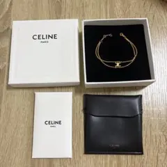 お*ご様 CELINE トリオンフ チェーン ブレスレット アクセサリーポーチ