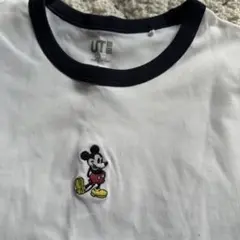 UNIQLO UT ミッキーマウス 刺繍 リンガーTシャツ S