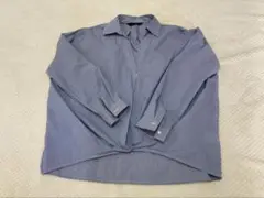 通勤服・オフィスカジュアル　ストライプ　シャツ ストライプシャツ　ブルー　S