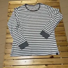 HEATTECH ブラウンストライプ長袖カットソー