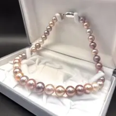 【大珠✨】本真珠 ネックレス パール マルチカラー　　約9.7〜11.5mm