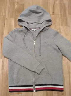 TOMMY HILFIGER ジップアップパーカー グレー S