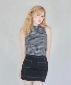 お値下げ可能！ANDMARY 半袖 リブニット トップス ブラック ANDMARY 半袖 リブニット トップス ブラック - メルカリ