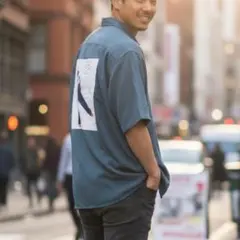 リミテッドライン　半袖シャツ バックプリント　イラスト　Ｍサイズ　　5900