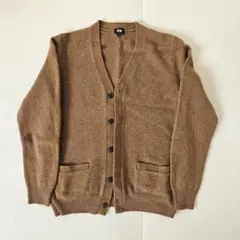 プレミアムラムVネックカーディガン(長袖) KHAKI