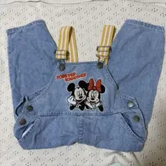 ミッキー ミニー 刺繍 デニムオーバーオール 100cm