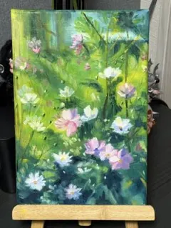 芍薬の花 油彩画 肉筆 原画 額無し - メルカリ