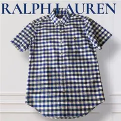 POLO Ralph Lauren 半袖シャツ S ギンガムチェック ブルー