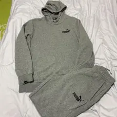 PUMA グレー フード付きスエット上下セット Mサイズ　ユニセックス　美品
