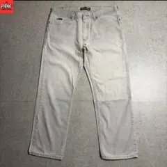 971古着Leeストレートデニムパンツグレー38×30メキシコ製ワイドストリート