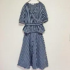 a.v.v standard セットアップ ネイビー ギンガムチェック S
