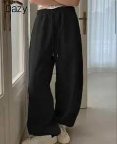 DAZY ウエストドローストリングスラントポケット スウェットパンツ