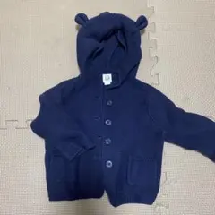 GAP baby クマ　ニット　カーディガン　アウター　ネイビー