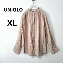 美品 UNIQLO ピンク XL フリルブラウス　長袖