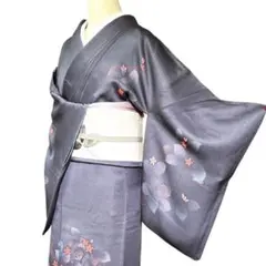 A137愛華 訪問　花柄　正絹　美品　フォーマル　身161cm