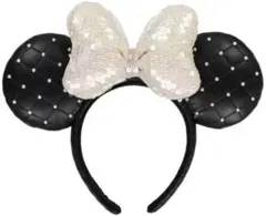 パールデザインレザーディズニーカチューシャ