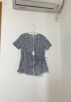 花柄 半袖 ブラウス カシュクール風 日本製のサムネイル