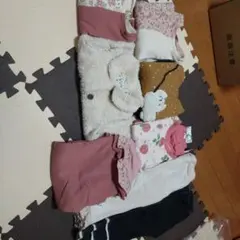 花柄切り替え長袖トップス