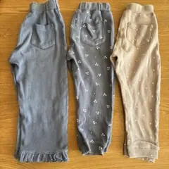 Lycee mine 110センチキッズパンツセット（グレー・花柄・ドット柄）