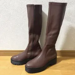 R&E 厚底ラバーソールストレッチロングブーツ