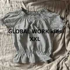 GLOBAL WORK KIDSギンガムチェック半袖服XXLサイズ130～140