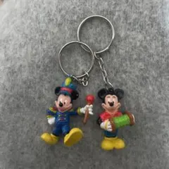 【レトロ】ミッキーマウス サーカス風キーホルダー 2個セット
