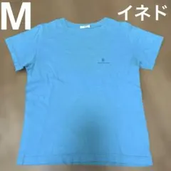 INED イネド 半袖 Tシャツ M ターコイズブルー ロゴ ワンポイント 夏のサムネイル
