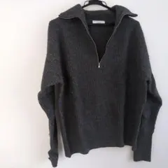 SLOBE IÉNA グレー ジップアップ セーター