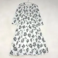 NATURAL BEAUTY BASIC 花柄 ワンピース 白 M 新品タグ付