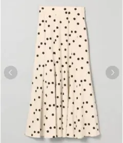 JEANASIS ジーナシス ドット柄 リネンブレンド パンツ（スカート） S