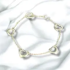 【極美品】ティファニー 5連 オープンハート ブレスレット ティファニー(TIFFANY＆CO)ティファニー オープンハート 5連