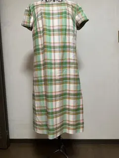 49AV. junko shimada チェック半袖ワンピース 38のサムネイル