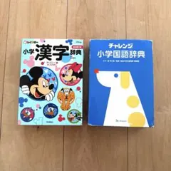 ほぼ未使用・カバー付！小学生辞典2冊セット ディズニー漢字辞典＋国語辞典 美品