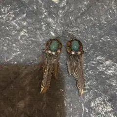 청록색 바람 깃털 귀걸이 민족
