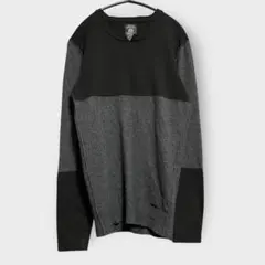 【y2k】DIESEL ディーゼル 切替デザイン ニット セーター M グランジ