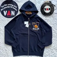新品タグ付き　VAN ヴァンヂャケット　ワッペン　ロゴ　パーカー　ネイビー　L
