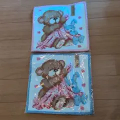 【未開封】フェイラー　クマとウサギのフェイスタオル 2枚（ピンク＆ブルー）