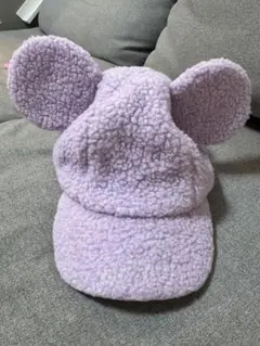 東京ディズニーリゾート♡ファンキャップ♡ラベンダー♡もこもこキャップ