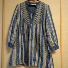 ZARA 刺繍入り長袖シャツ Sサイズ