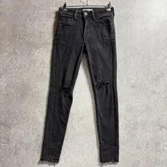 AZUL BY MOUSSY アズールバイマウジー　ダメージスキニーデニム　XS